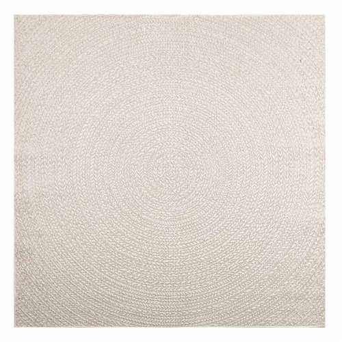 Tepih ZIZUR 200 x 200 cm s izgledom jute unutarnji i vanjski - Krema 200 x 200 cm Okruglo Cijena