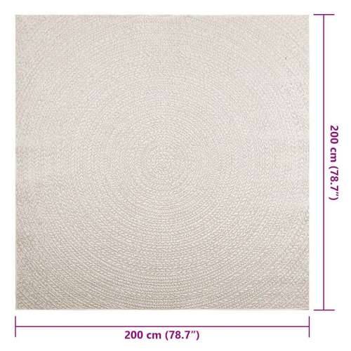 Tepih ZIZUR 200 x 200 cm s izgledom jute unutarnji i vanjski - Krema 200 x 200 cm Okruglo Cijena