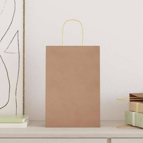 Papirnate vrećice 50 kom s ručkama smeđe 21x11x31 cm - Smeđa 21 x 11 x 31 cm 50 Cijena