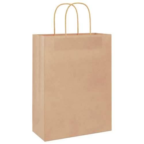 Papirnate vrećice 50 kom s ručkama smeđe 26x12x35 cm - Smeđa 26 x 12 x 35 cm 50 Cijena