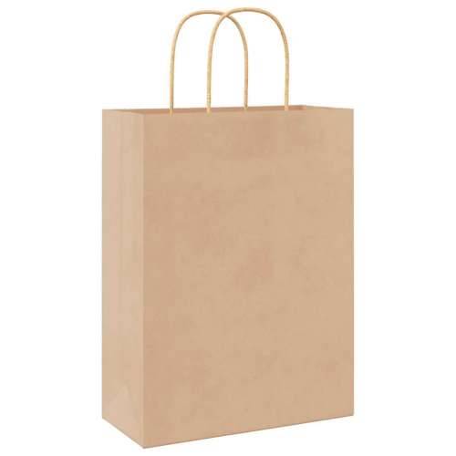 Papirnate vrećice 50 kom s ručkama smeđe 26x12x35 cm - Smeđa 26 x 12 x 35 cm 50 Cijena