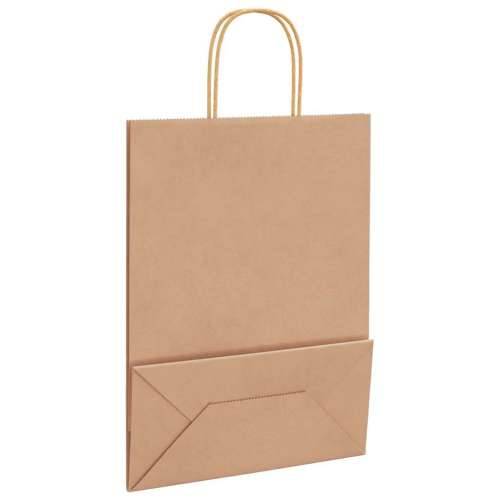 Papirnate vrećice 50 kom s ručkama smeđe 26x12x35 cm - Smeđa 26 x 12 x 35 cm 50 Cijena