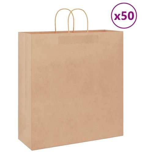 Papirnate vrećice 50 kom s ručkama smeđe 45x17x48 cm - Smeđa 45 x 17 x 48 cm 50 Cijena