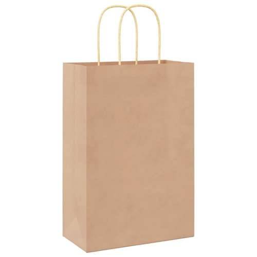Papirnate vrećice 250 kom s ručkama smeđe 21x11x31 cm - Smeđa 21 x 11 x 31 cm 250 Cijena
