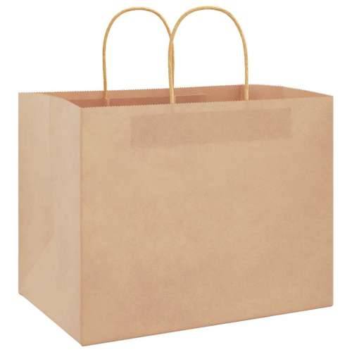 Papirnate vrećice 250 kom s ručkama smeđe 32x22x24 cm - Smeđa 32 x 22 x 24 cm 250 Cijena