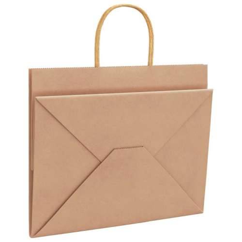 Papirnate vrećice 250 kom s ručkama smeđe 32x22x24 cm - Smeđa 32 x 22 x 24 cm 250 Cijena