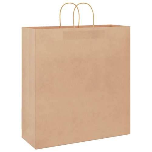 Papirnate vrećice 250 kom s ručkama smeđe 45x17x48 cm - Smeđa 45 x 17 x 48 cm 250 Cijena