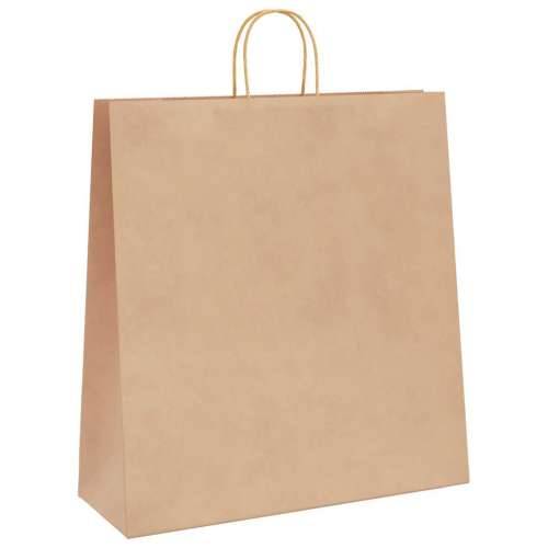 Papirnate vrećice 250 kom s ručkama smeđe 45x17x48 cm - Smeđa 45 x 17 x 48 cm 250 Cijena