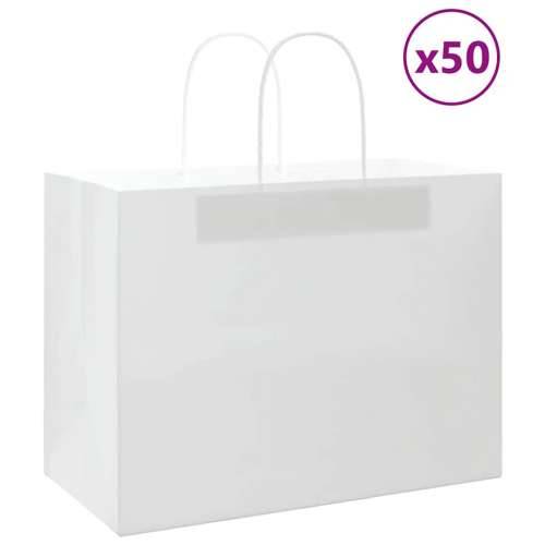 Papirnate vrećice 50 kom s ručkama bijele 32x17x25 cm - Bijela 32 x 17 x 25 cm 50 Cijena