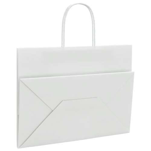 Papirnate vrećice 50 kom s ručkama bijele 32x17x25 cm - Bijela 32 x 17 x 25 cm 50 Cijena