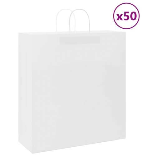 Papirnate vrećice 50 kom s ručkama bijele 45x17x48 cm - Bijela 45 x 17 x 48 cm 50 Cijena