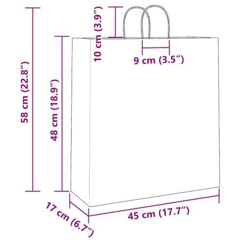 Papirnate vrećice 50 kom s ručkama bijele 45x17x48 cm - Bijela 45 x 17 x 48 cm 50 Cijena