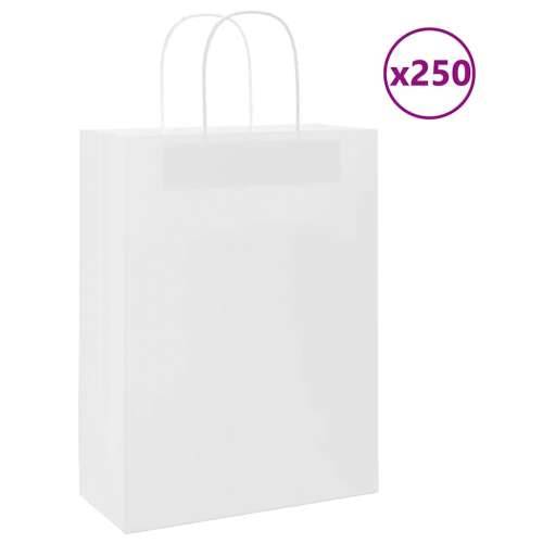 Papirnate vrećice 250 kom s ručkama bijele 26x12x35 cm - Bijela 26 x 12 x 35 cm 250 Cijena
