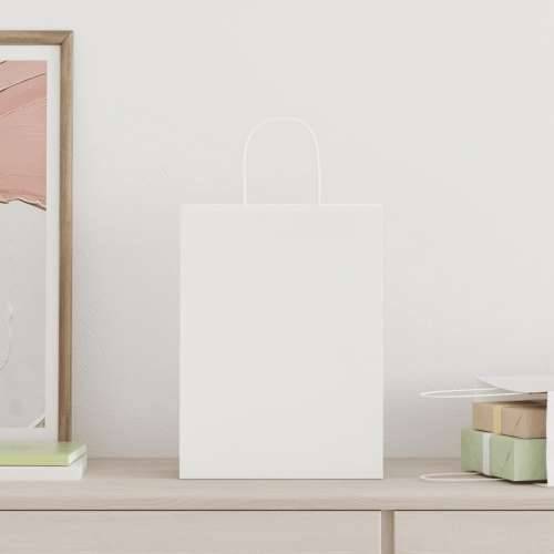 Papirnate vrećice 250 kom s ručkama bijele 26x12x35 cm - Bijela 26 x 12 x 35 cm 250 Cijena