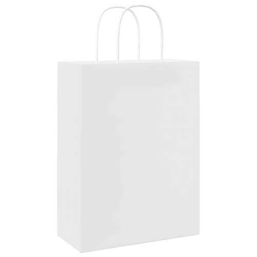 Papirnate vrećice 250 kom s ručkama bijele 26x12x35 cm - Bijela 26 x 12 x 35 cm 250 Cijena