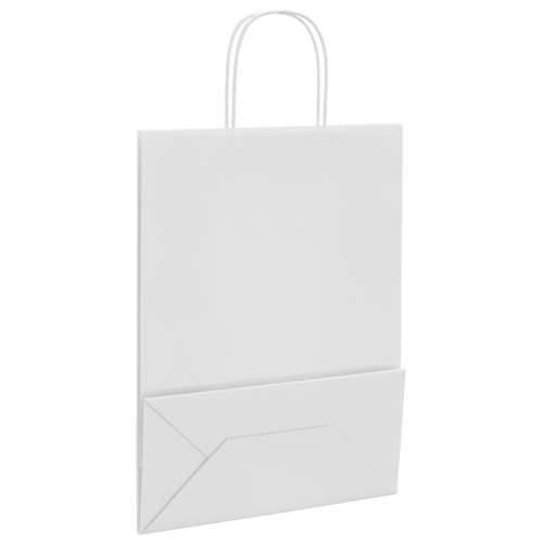 Papirnate vrećice 250 kom s ručkama bijele 26x12x35 cm - Bijela 26 x 12 x 35 cm 250 Cijena