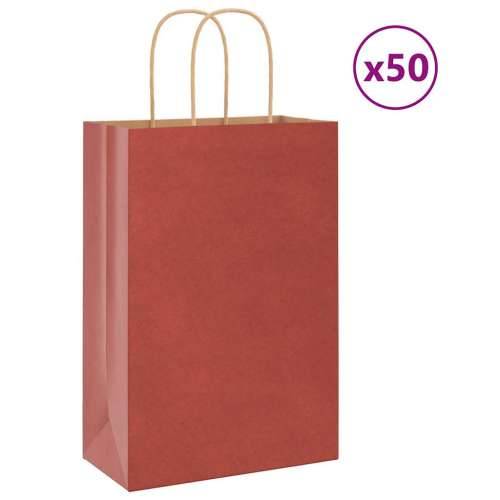 Papirnate vrećice 50 kom s ručkama crvene 21x11x31 cm - Crvena 22 x 11 x 31 cm 50 Cijena