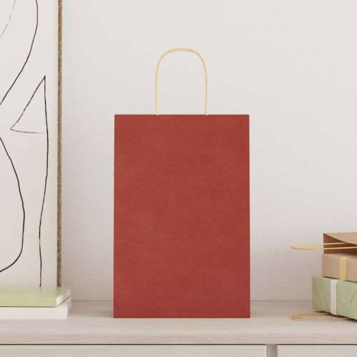 Papirnate vrećice 50 kom s ručkama crvene 21x11x31 cm - Crvena 22 x 11 x 31 cm 50 Cijena