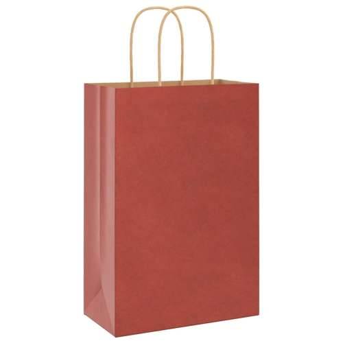 Papirnate vrećice 50 kom s ručkama crvene 21x11x31 cm - Crvena 22 x 11 x 31 cm 50 Cijena