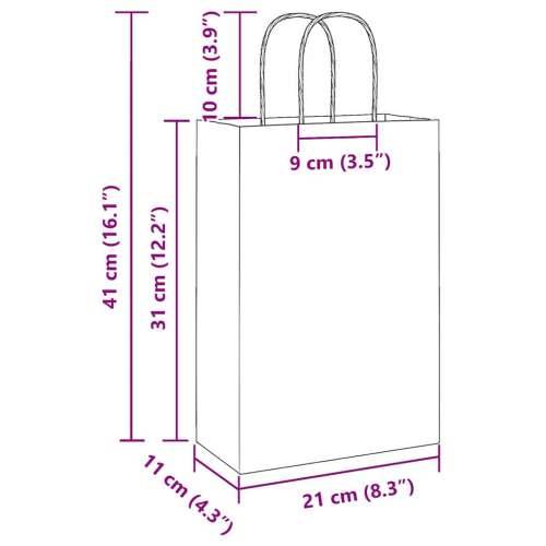 Papirnate vrećice 50 kom s ručkama crvene 21x11x31 cm - Crvena 22 x 11 x 31 cm 50 Cijena