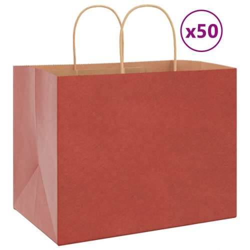 Papirnate vrećice 50 kom s ručkama crvene 32x22x24 cm - Crvena 32 x 22 x 24 cm 50 Cijena