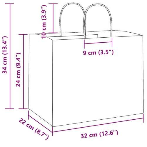 Papirnate vrećice 50 kom s ručkama crvene 32x22x24 cm - Crvena 32 x 22 x 24 cm 50 Cijena