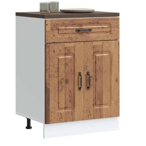 Donji kuhinjski ormarić Kalmar boja drva konstruirano drvo - Staro drvo 60 x 46 x 81.5 cm 1 1x bottom cabinet (2 doors 1 drawer) Cijena