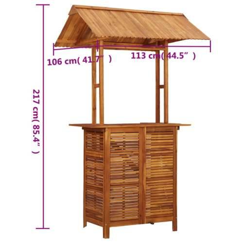 Vrtni barski stol s krovom 113x106x217 cm bagremovo drvo Cijena