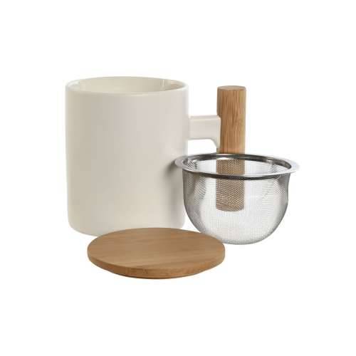 Šalica s Filtrom za Čaj Home ESPRIT Bijela Nehrđajući Čelik Porculan 360 ml Cijena