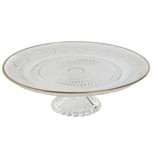 Plakans šķīvis Home ESPRIT Providan zlatan Kristal 29 x 29 x 9,2 cm Cijena