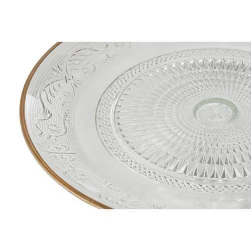 Plakans šķīvis Home ESPRIT Providan zlatan Kristal 29 x 29 x 9,2 cm Cijena