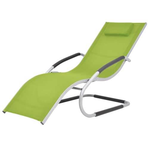 Ležaljka za sunčanje s jastukom aluminij i tekstilen zelena Cijena