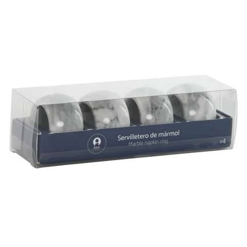 Stalak za salvete Home ESPRIT Bijela Mramor 4,8 x 4,8 x 3,3 cm 4 Dijelovi Cijena