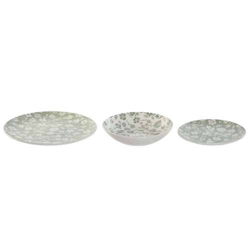 Set Posuđa Home ESPRIT Bijela Zelena Porculan Cvjetni 27 x 27 x 2 cm 18 Dijelovi Cijena