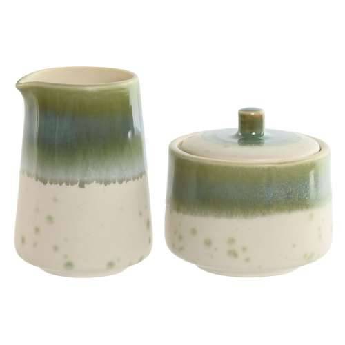 Recipient pentru lapte și zahăr Home ESPRIT Bijela Zelena Porculan 250 ml 9 X 9 X 8,4 cm 2 Dijelovi Cijena