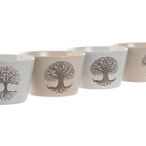 Zdjela Home ESPRIT Bijela Bež Gres Keramika 570 ml 13 x 13 x 8 cm (4 kom.) Cijena