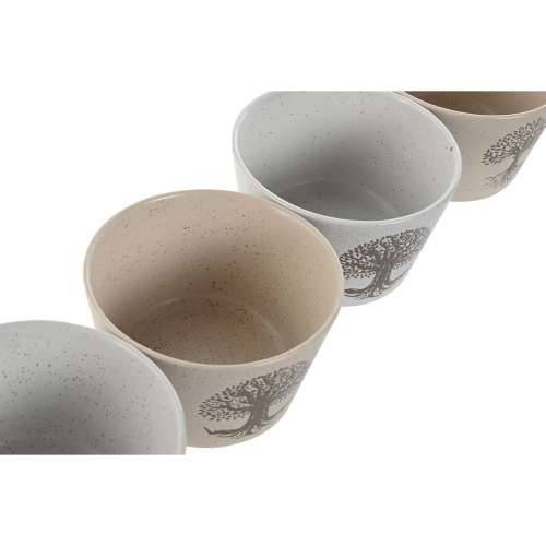 Zdjela Home ESPRIT Bijela Bež Gres Keramika 570 ml 13 x 13 x 8 cm (4 kom.) Cijena