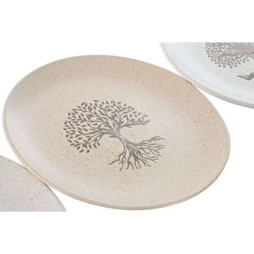 Plakans šķīvis Home ESPRIT Bijela Bež Gres Keramika tradicionalan 20 x 20 x 2,5 cm Cijena