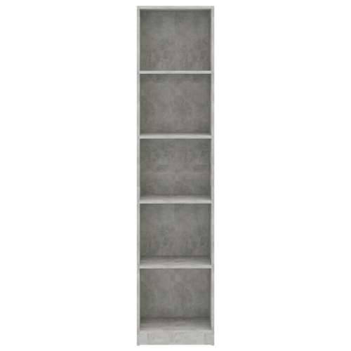 Ormarić za knjige s 5 razina boja betona 40x24x175 cm drveni - Beton siva 40 x 24 x 175 cm 1 Cijena