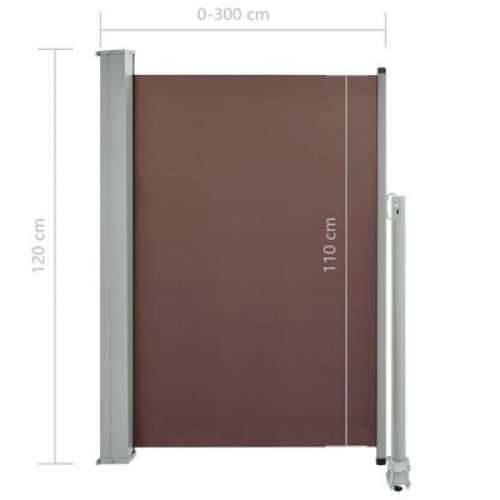 Uvlačiva bočna tenda za terasu 120 x 300 cm smeđa - Smeđa 120 x 300 cm 1 Cijena