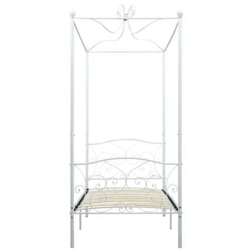 Okvir za krevet s nadstrešnicom bijeli metalni 90 x 200 cm - Bijela 90 x 200 cm Cijena