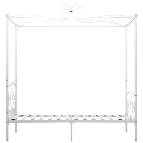 Okvir za krevet s nadstrešnicom bijeli metalni 90 x 200 cm - Bijela 90 x 200 cm Cijena