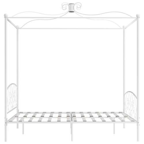 Okvir za krevet s nadstrešnicom bijeli metalni 160 x 200 cm Cijena