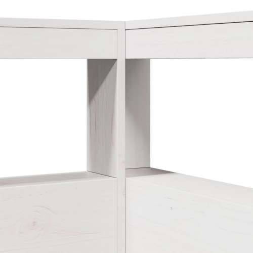 Krevet s regalom z knjige bez madraca bijeli 180x200cm borovina - Bijela 180 x 200 cm Cijena