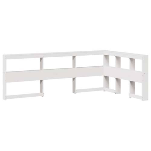Krevet s regalom z knjige bez madraca bijeli 140x190cm borovina - Bijela 140 x 190 cm Cijena