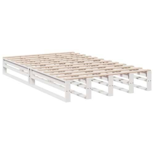 Krevet s regalom z knjige bez madraca bijeli 120x200cm borovina - Bijela 120 x 200 cm Cijena