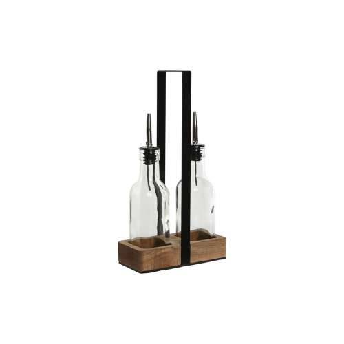 Set za Začine Home ESPRIT Crna Prirodno Kristal Drvo akacije 180 ml 15 x 7 x 28 cm Cijena