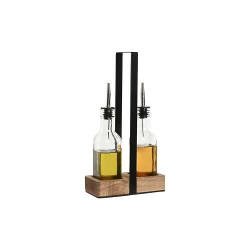 Set za Začine Home ESPRIT Crna Prirodno Kristal Drvo akacije 180 ml 15 x 7 x 28 cm Cijena