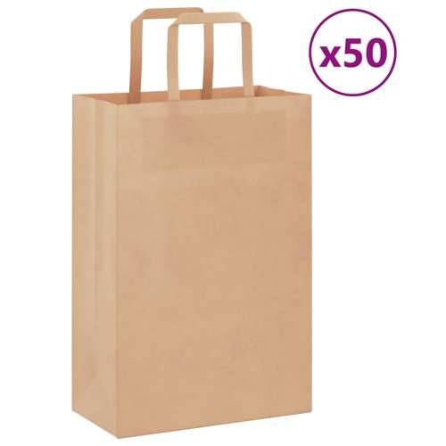 Papirnate vrećice 50 kom s ručkama smeđe 21x11x31 cm - Smeđa 21 x 11 x 31 cm 50 Cijena