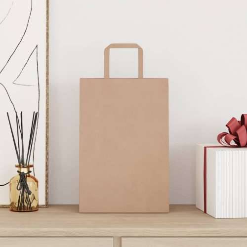 Papirnate vrećice 50 kom s ručkama smeđe 21x11x31 cm - Smeđa 21 x 11 x 31 cm 50 Cijena
